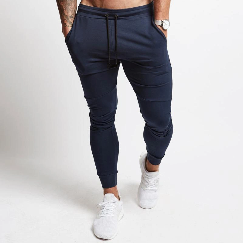 Blank Cotton Sports Slim Pants Running Fitness Straight Elastic Sports Sweatpants