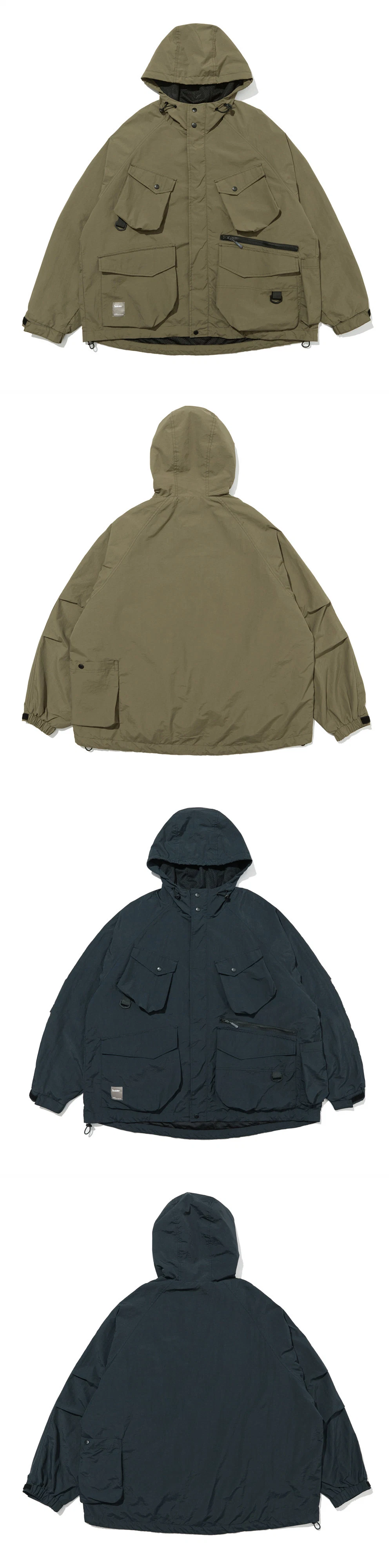 Top Quality OEM Men′s Hooded Multi-Pocket Functional Work Clothes Fashion Street Loose Outdoor Waterproof Jacket/Jackets/Coat/Outercoat/Overcoat/Windbreaker