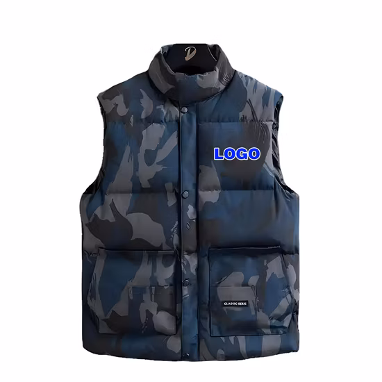 Piumino in cotone con colletto alla coreana Canada Plus Cappotto in piumino d'oca da uomo Gilet da esterno