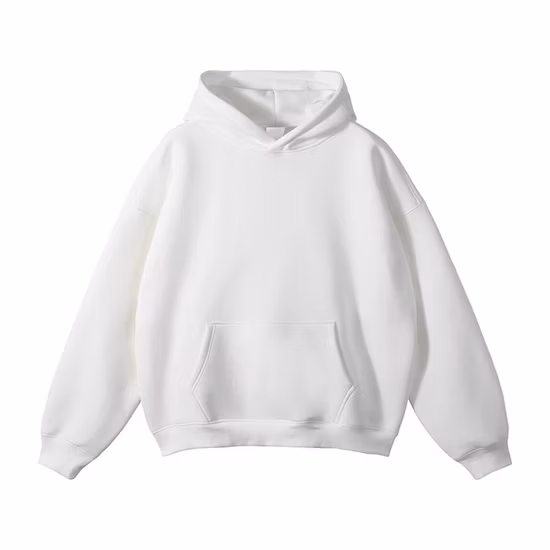 Felpa con cappuccio in pile da uomo personalizzata all'ingrosso Abbigliamento firmato Stampa semplice Felpe con ricamo Ricamo Felpe con cappuccio unisex oversize allentate in bianco da donna