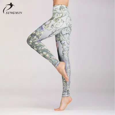 2021 Leggings per collant con teschio morbido e burroso in vita da yoga con stampa digitale di nuovo design per donna